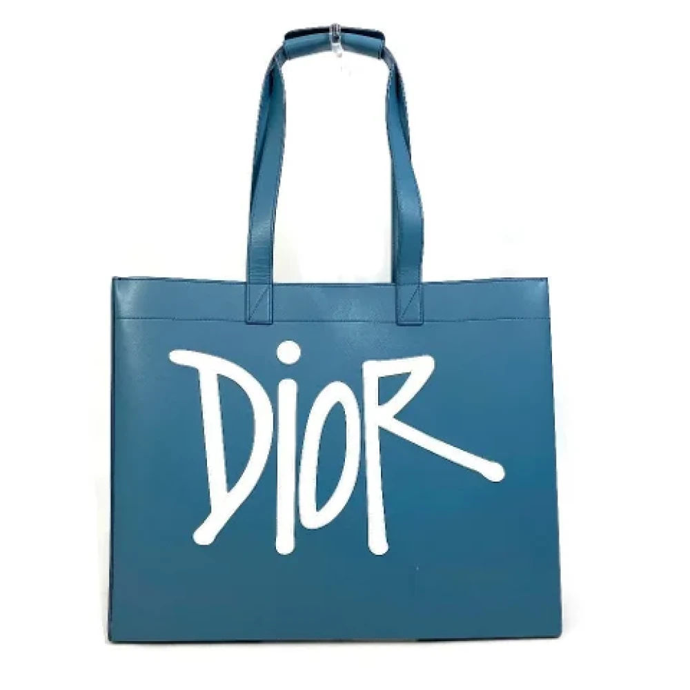 Dior Vintage Pre-owned Leather dior-bags Blue Dames