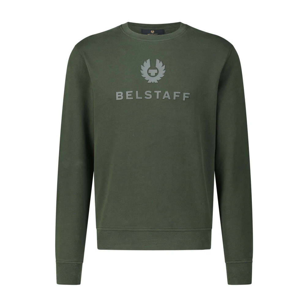 Belstaff Logo Sweatshirt Casual Comfortable Versatile Green Heren