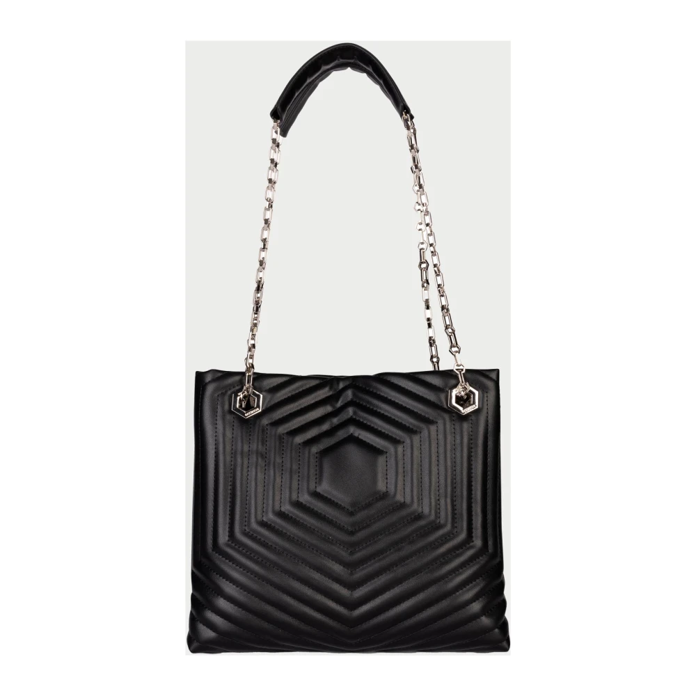 Gattinoni Zwarte schoudertas met kettingriem Black Dames