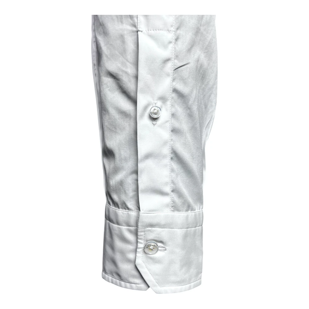 Salvatore Piccolo Napolitaans Popeline Wit Basisoverhemd White Heren