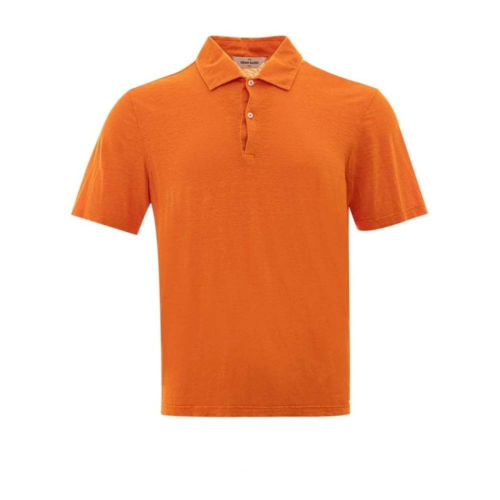 Gran Sasso Elegant Linnen Poloshirt in Oranje Orange Heren