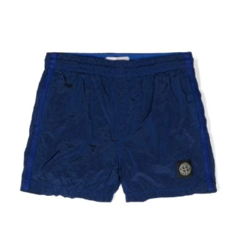 Stone Island Men's Blue Swim Shorts With Compass Motif