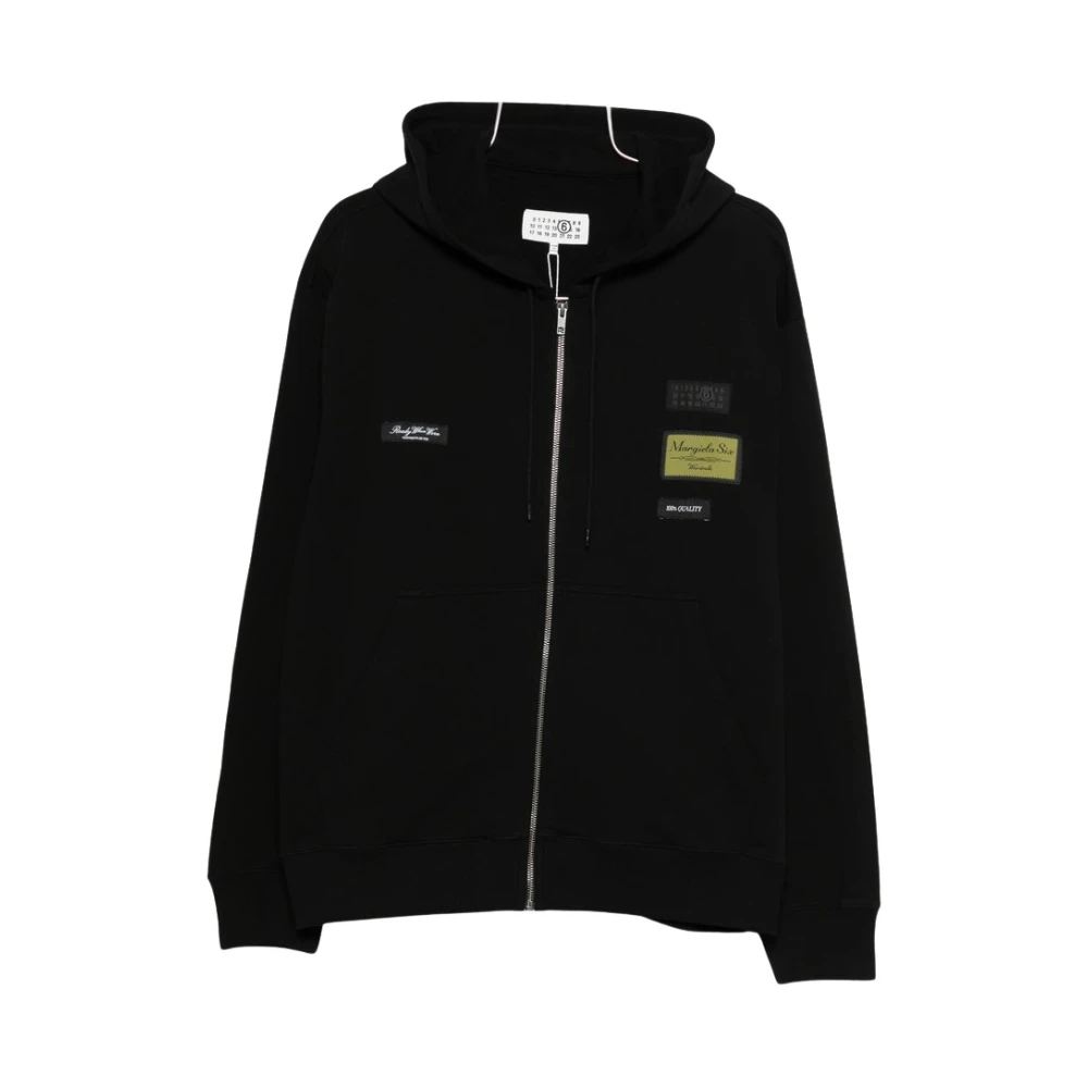 Mm6 Maison Margiela Men's Black Zip-Through Sweatshirt