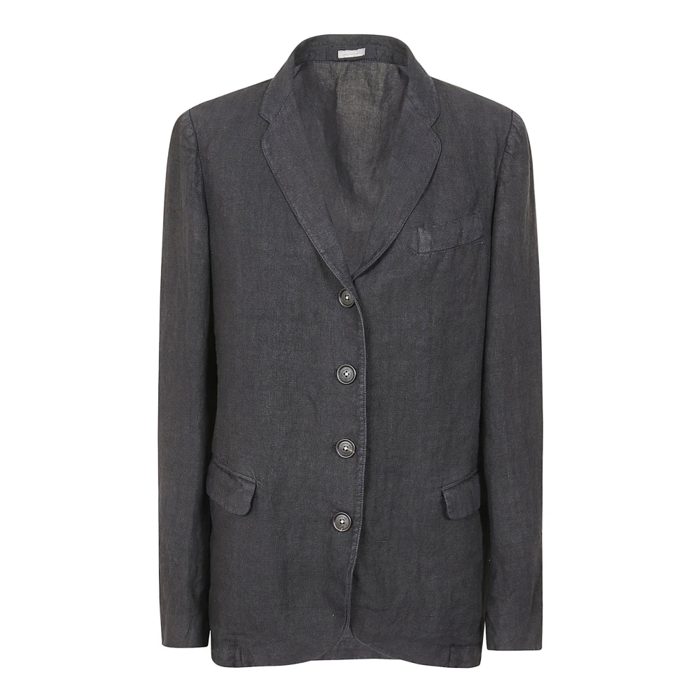 Massimo Alba Oceaanblauwe Linnen Blazer Blue Dames