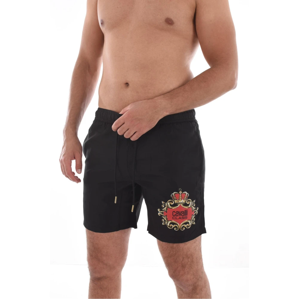 Cavalli Class Logo Print Zwembroek Zwart Black Heren