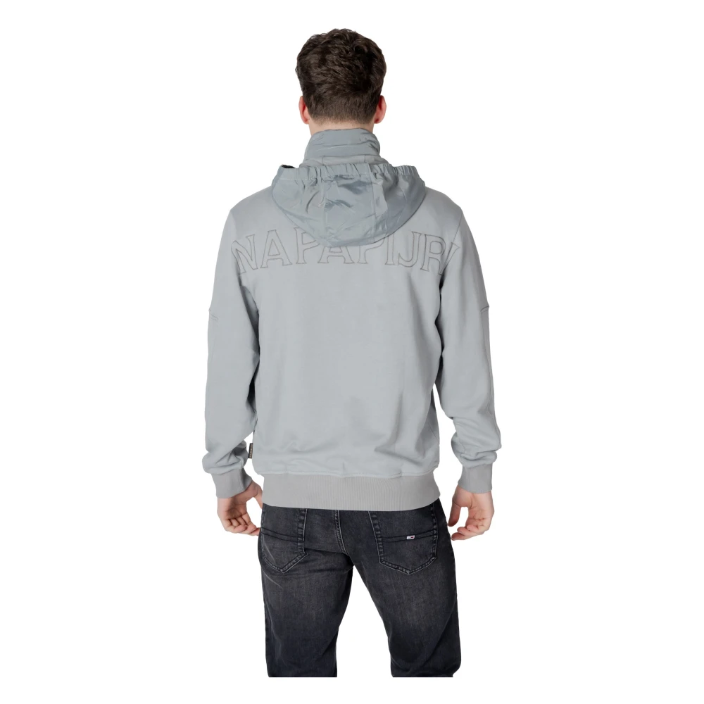 Napapijri Grijze Zip-Up Hoodie met Zakken Gray Heren