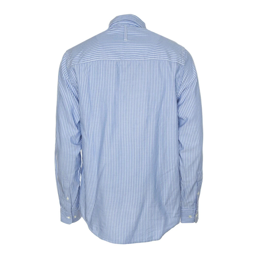 Nn07 Arne Gestreept Overhemd met Button-Down Kraag Blue Heren