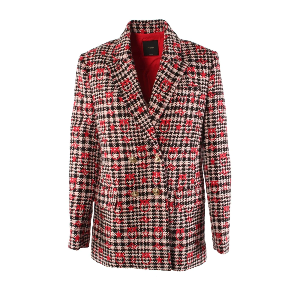 Pinko Röd Blazer Multicolor, Dam