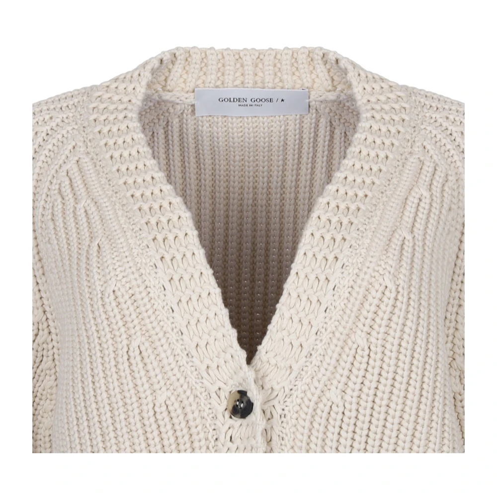 Golden Goose Parchment Cardigan met Dubbele Ster Beige Dames