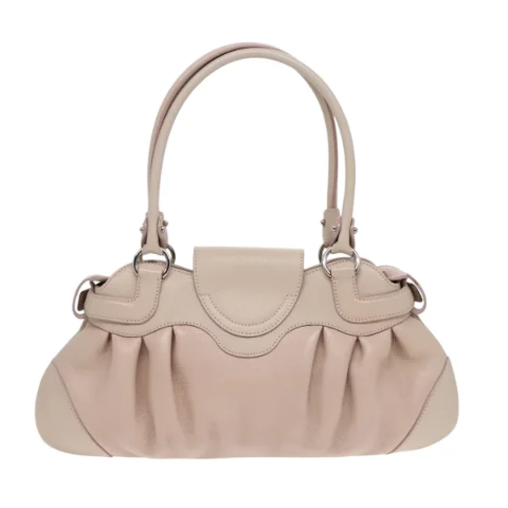 Salvatore Ferragamo Pre-owned Leather handbags Beige Dames