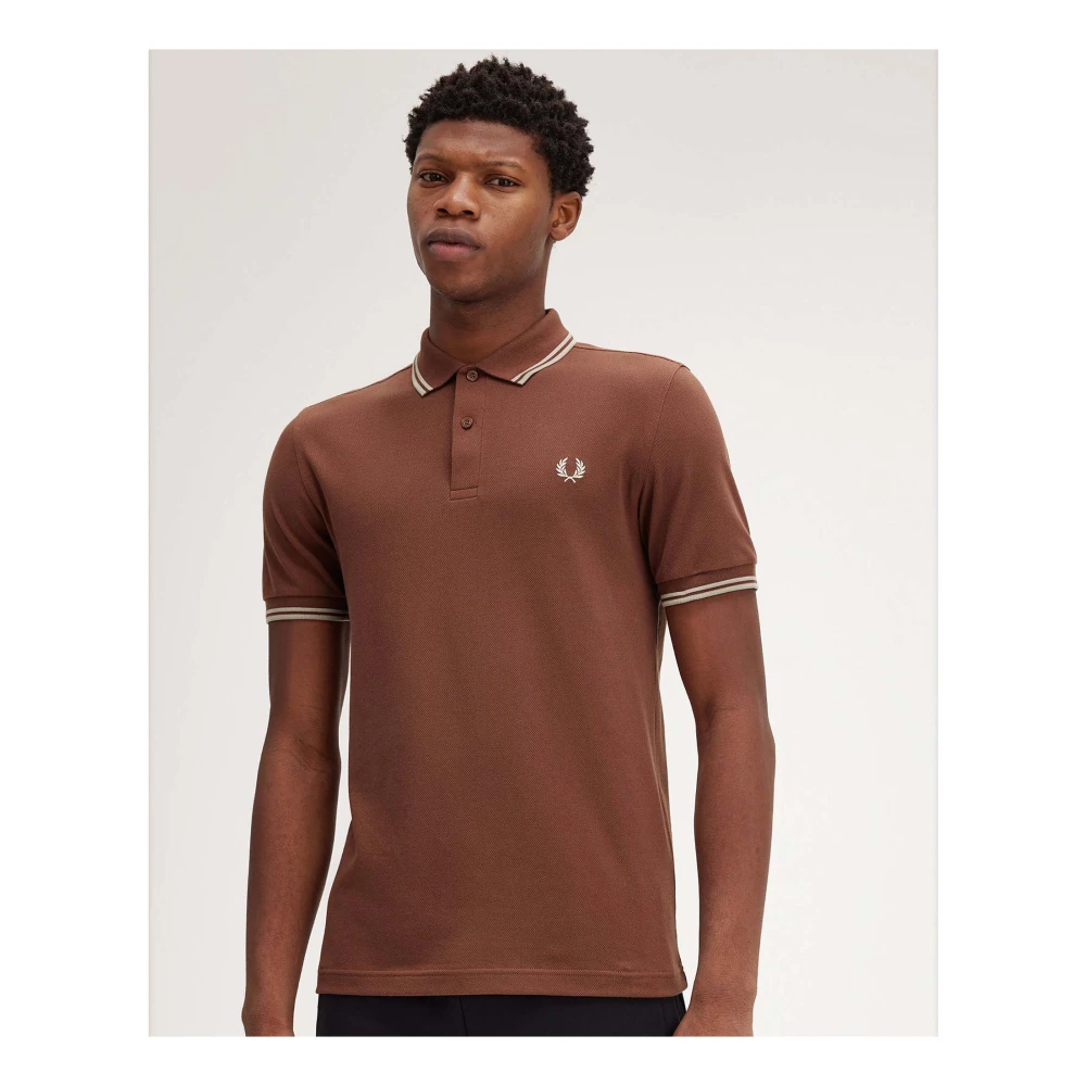 Fred Perry Twin Tipped Polo Shirt Brown Heren