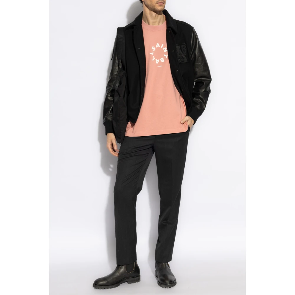 AllSaints Oversized 'Tierra' T-shirt Pink Heren