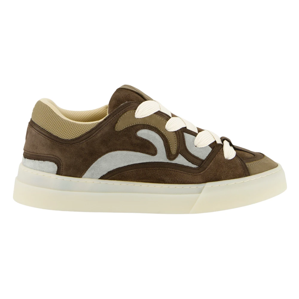 Flâneur Koffie sneaker met suède en nylon Heren Schoenen Veelkleurig Multicolor