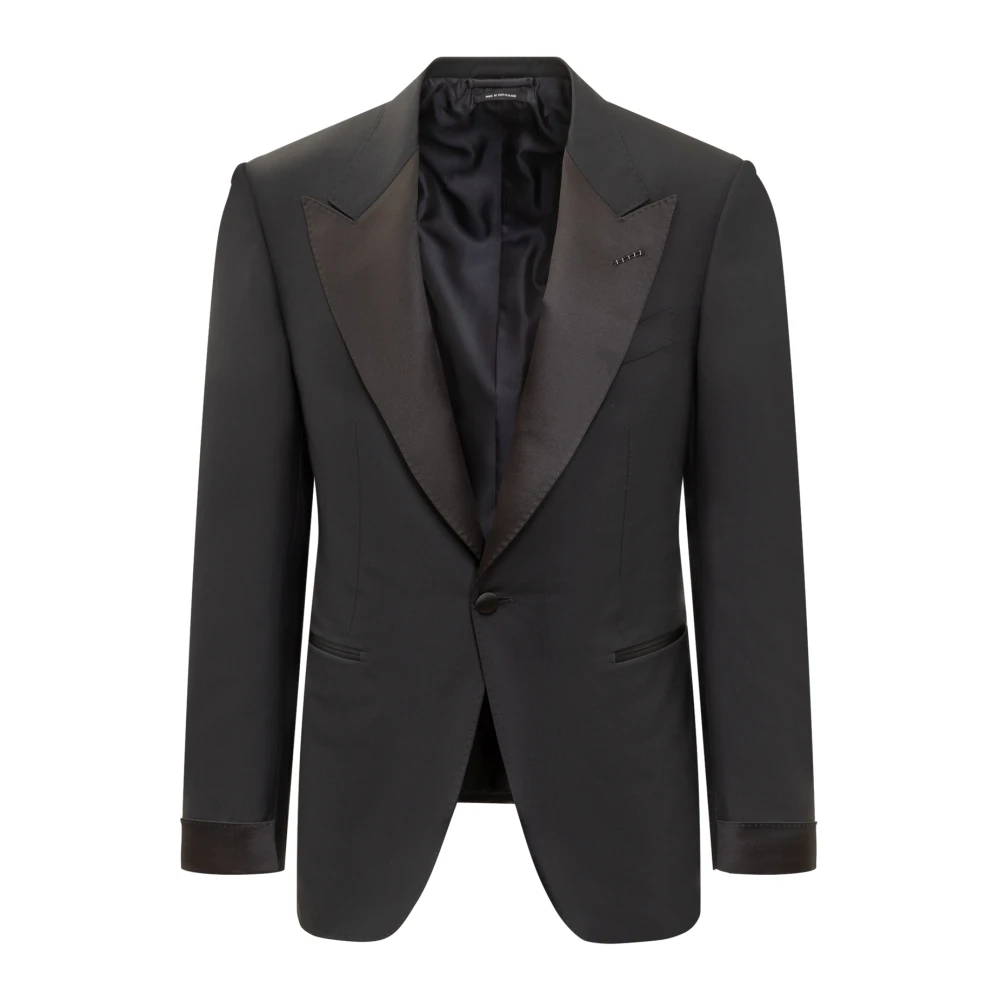 Tom Ford Zwarte Single-Breasted Blazer Black Heren