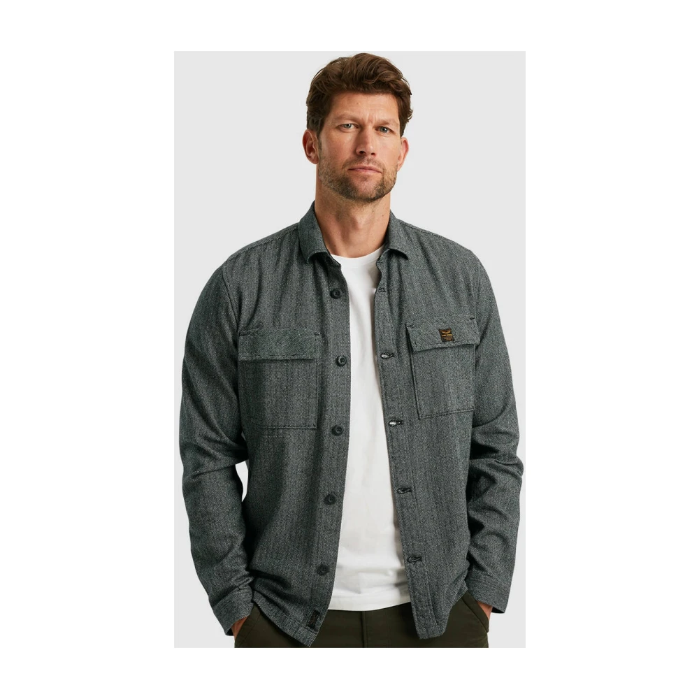 PME Legend Tweedlook Overhemd Lange Mouw Psi2410214 Black Heren