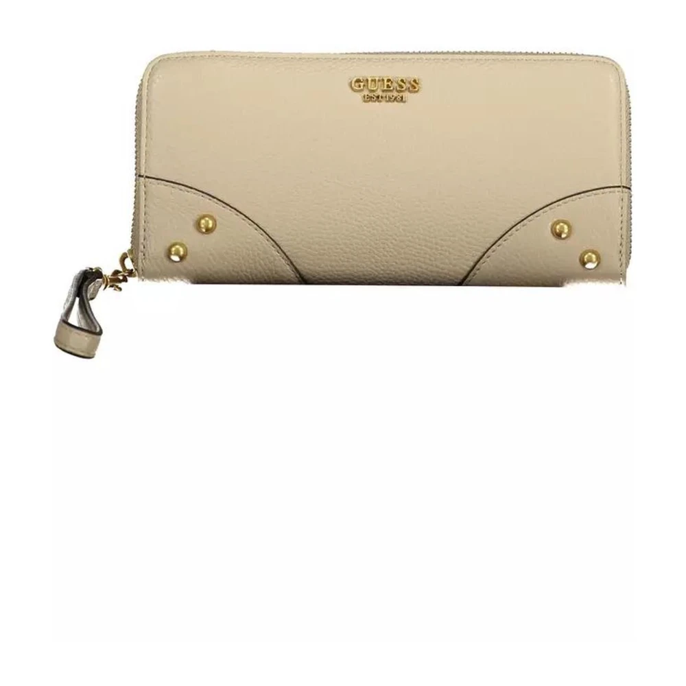 Guess Portemonnee met Logo Detail en Meerdere Compartimenten Beige Dames