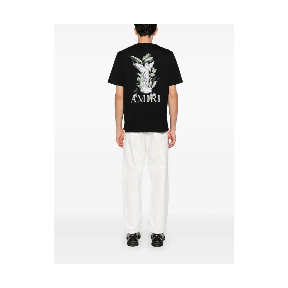 Amiri Zwart Logo Print Korte Mouw Tee Black Heren