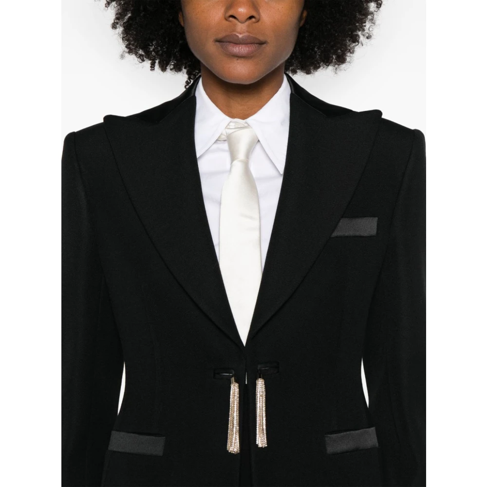 Max Mara Elegante Wol Single-Breasted Zwarte Jas Black Dames