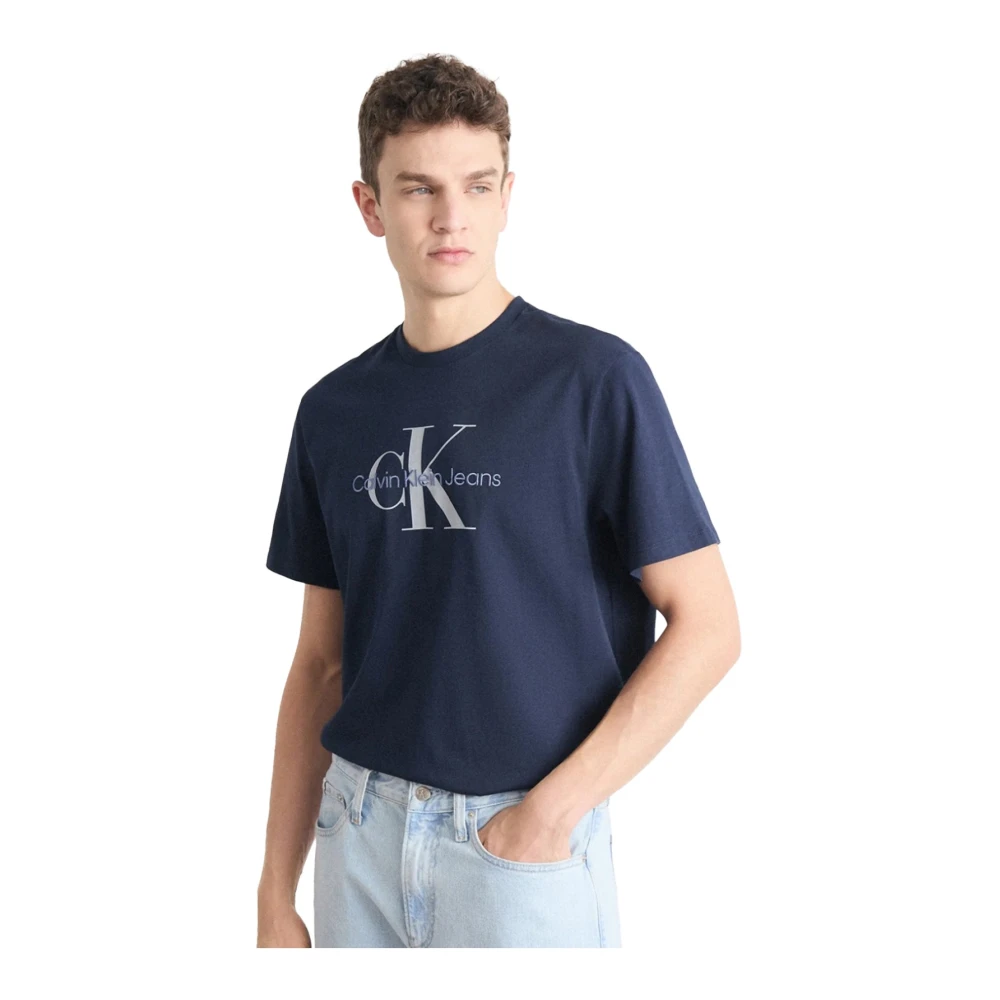 Calvin Klein Blauw Logo Katoenen T-shirt Blue Heren