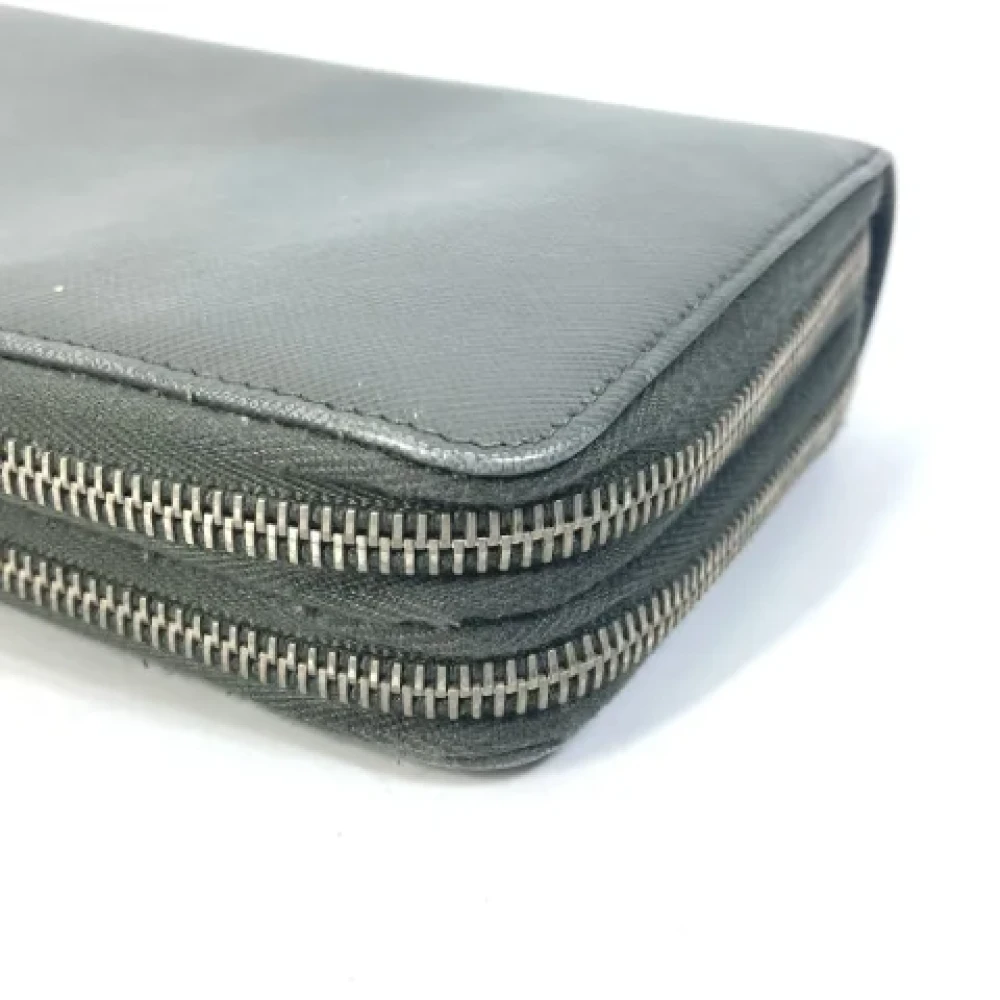 Prada Vintage Pre-owned Leather wallets Gray Dames