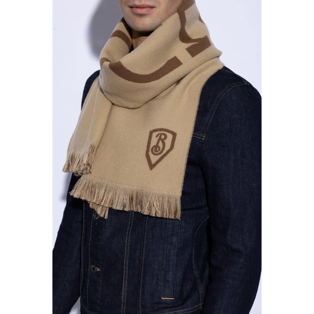 Burberry Wollen sjaal met logo Brown Dames