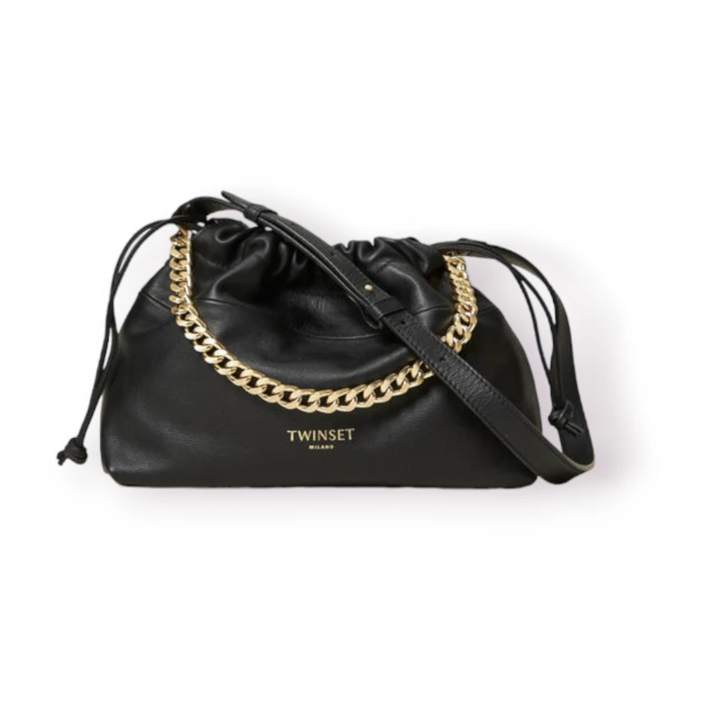 Twinset Leren tassen Black Dames