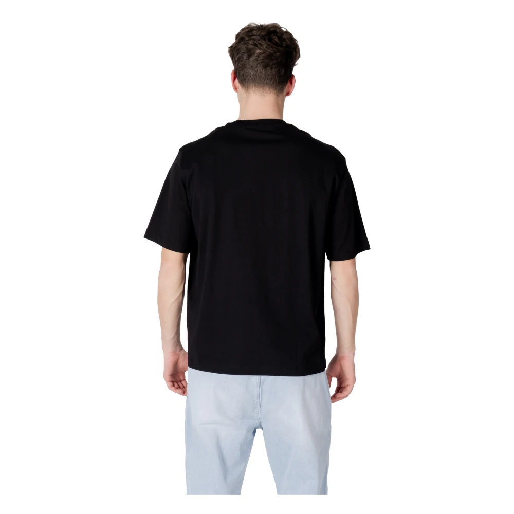 Armani Exchange Zwarte Katoenen T-shirt Ronde Hals Black Heren