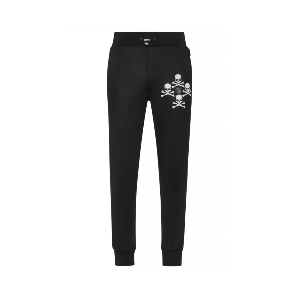 Philipp Plein Men's Black Skull & Bones Sweatpants