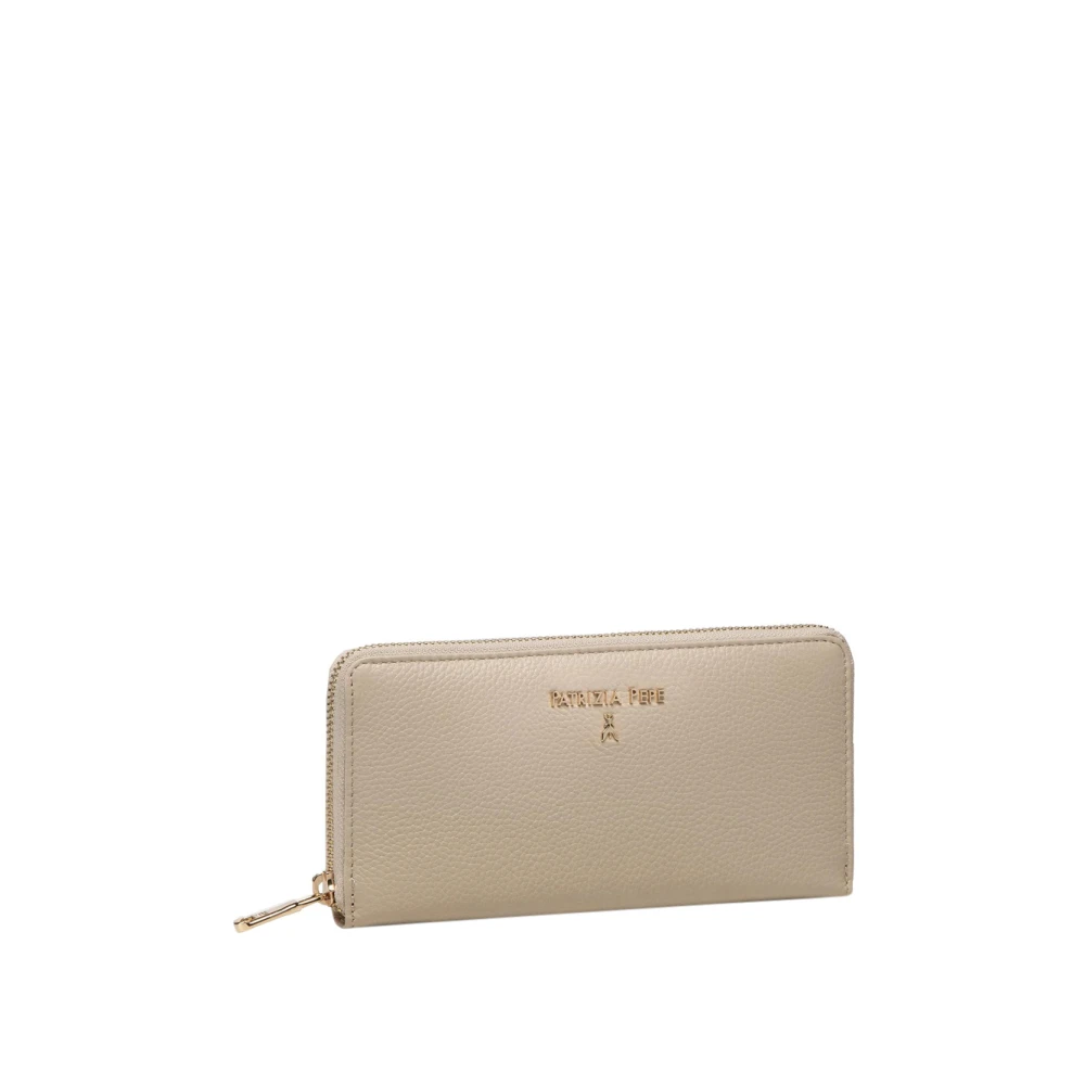 Patrizia Pepe Women's Beige Elegant Leather Wallet With Coin Pocket