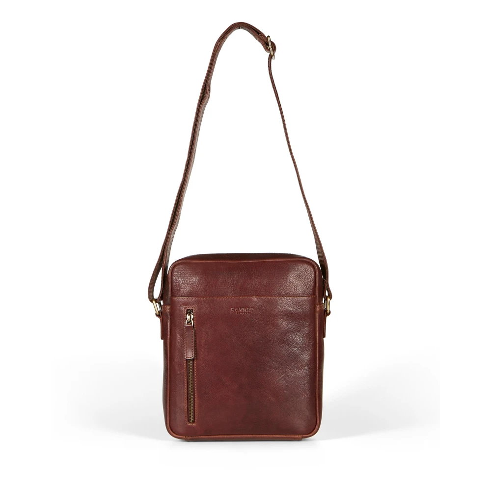 Brun skinn messenger bag