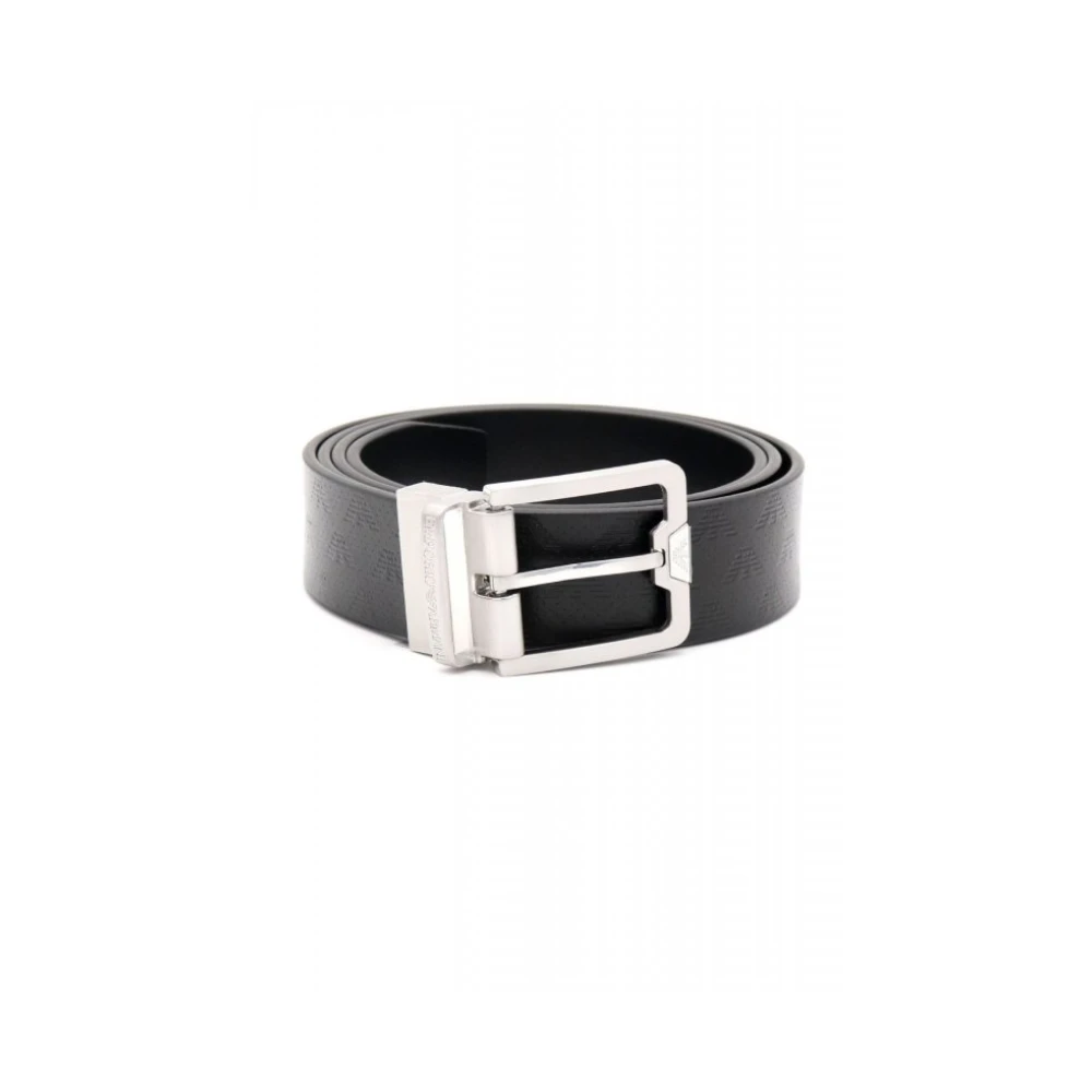 Emporio Armani Mannelijk Zwart Reversible Leren Riem