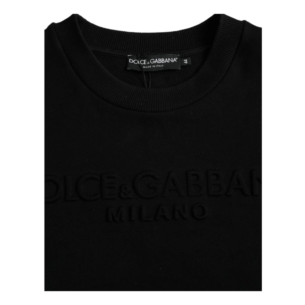 Dolce & Gabbana Zwarte Crew Neck Sweatshirt Lange Mouw Black Heren
