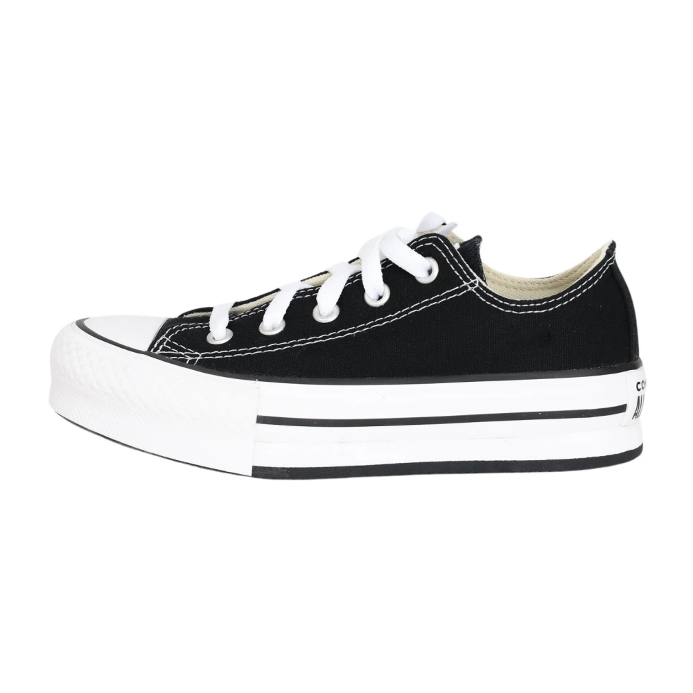 Converse Svarta Canvas Platform Sneakers Black, Flicka