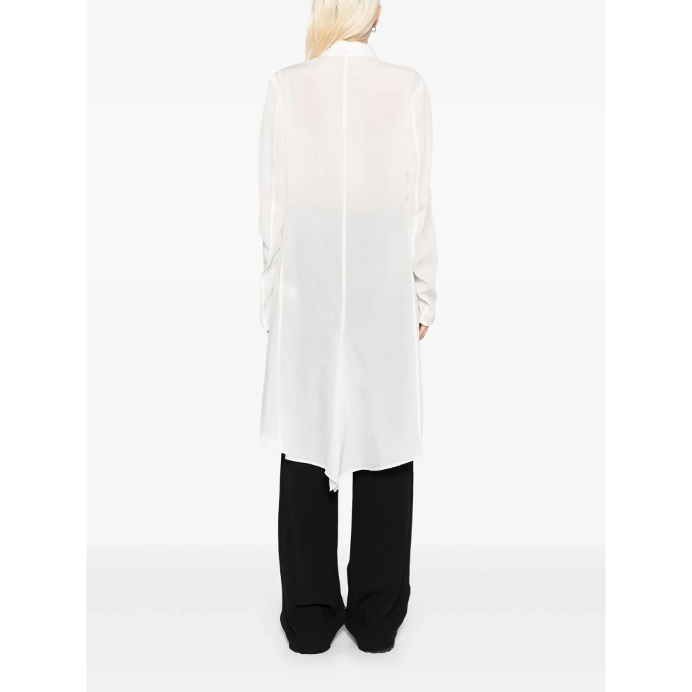 Yohji Yamamoto Witte Overhemdjurk met Gebogen Zoom White Heren