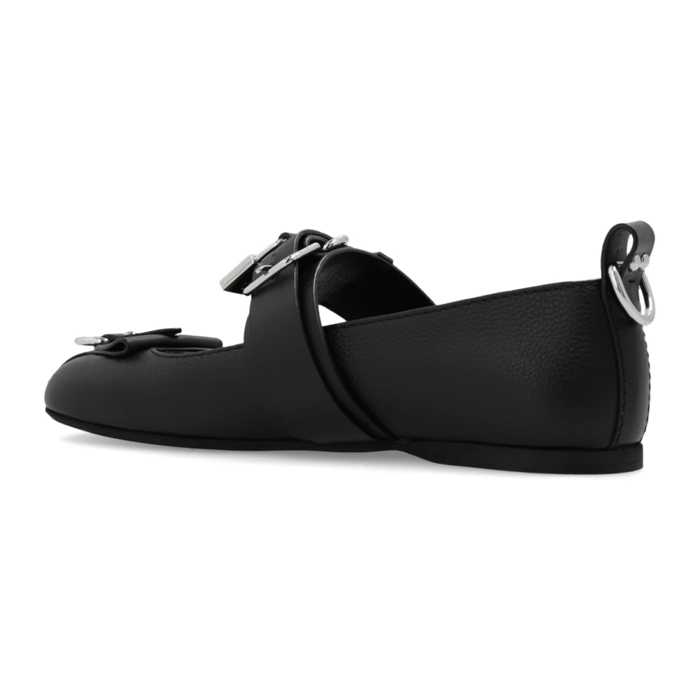 JW Anderson Leren Ballerina Black Dames