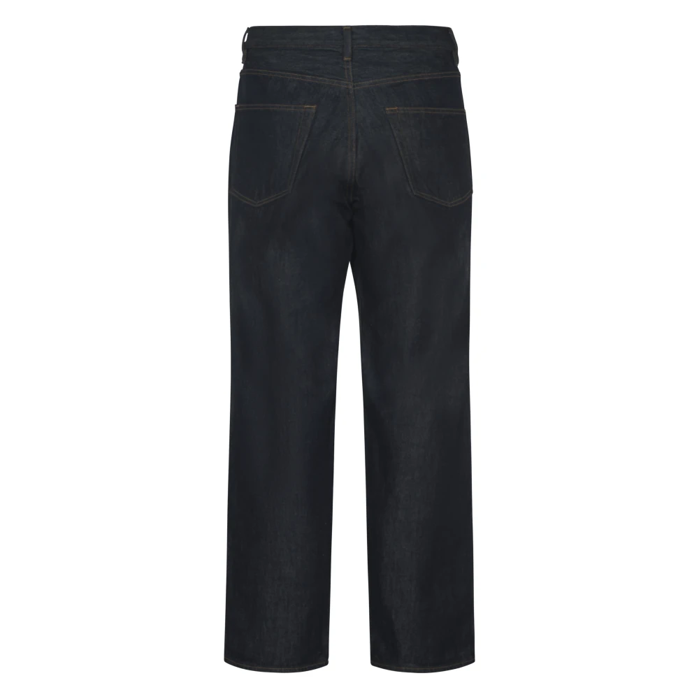 Auralee Wijde Denim Broek Hard Twist Stijl Black Heren