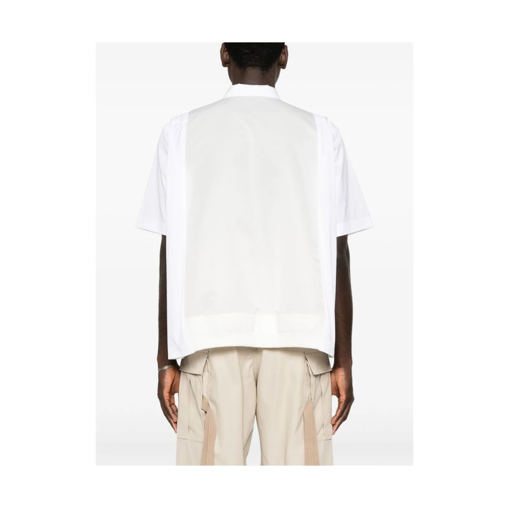 Sacai Witte Button-Up Shirt met Korte Mouwen White Heren