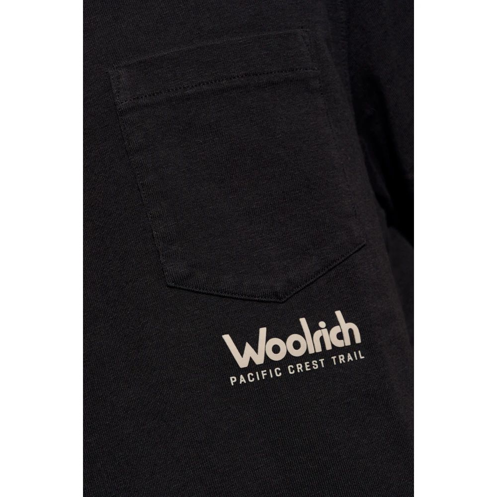 Woolrich T-shirt met logo Black Heren