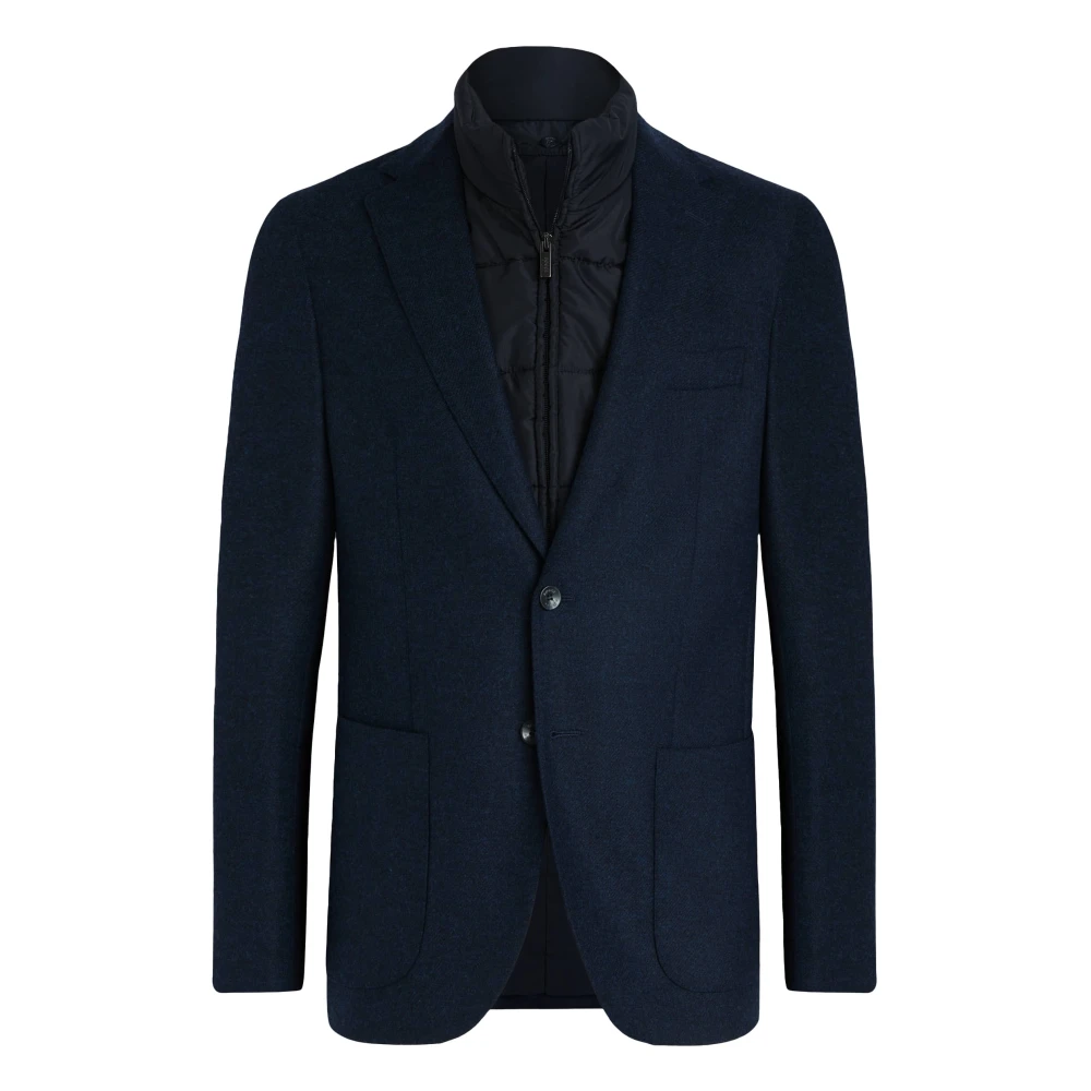 Boggi Milano Wol wollen jas met afneembare bij Blue Heren