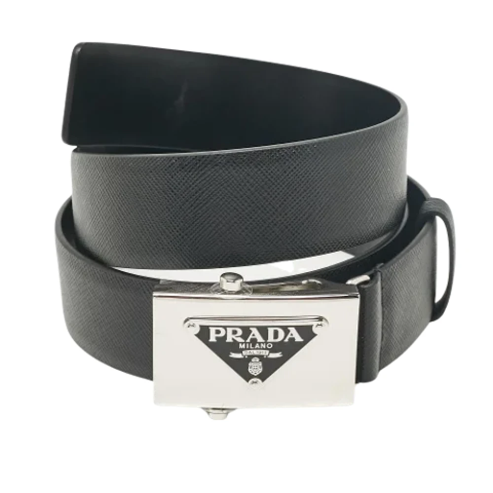 Prada Vintage Pre-owned Leather belts Black Heren