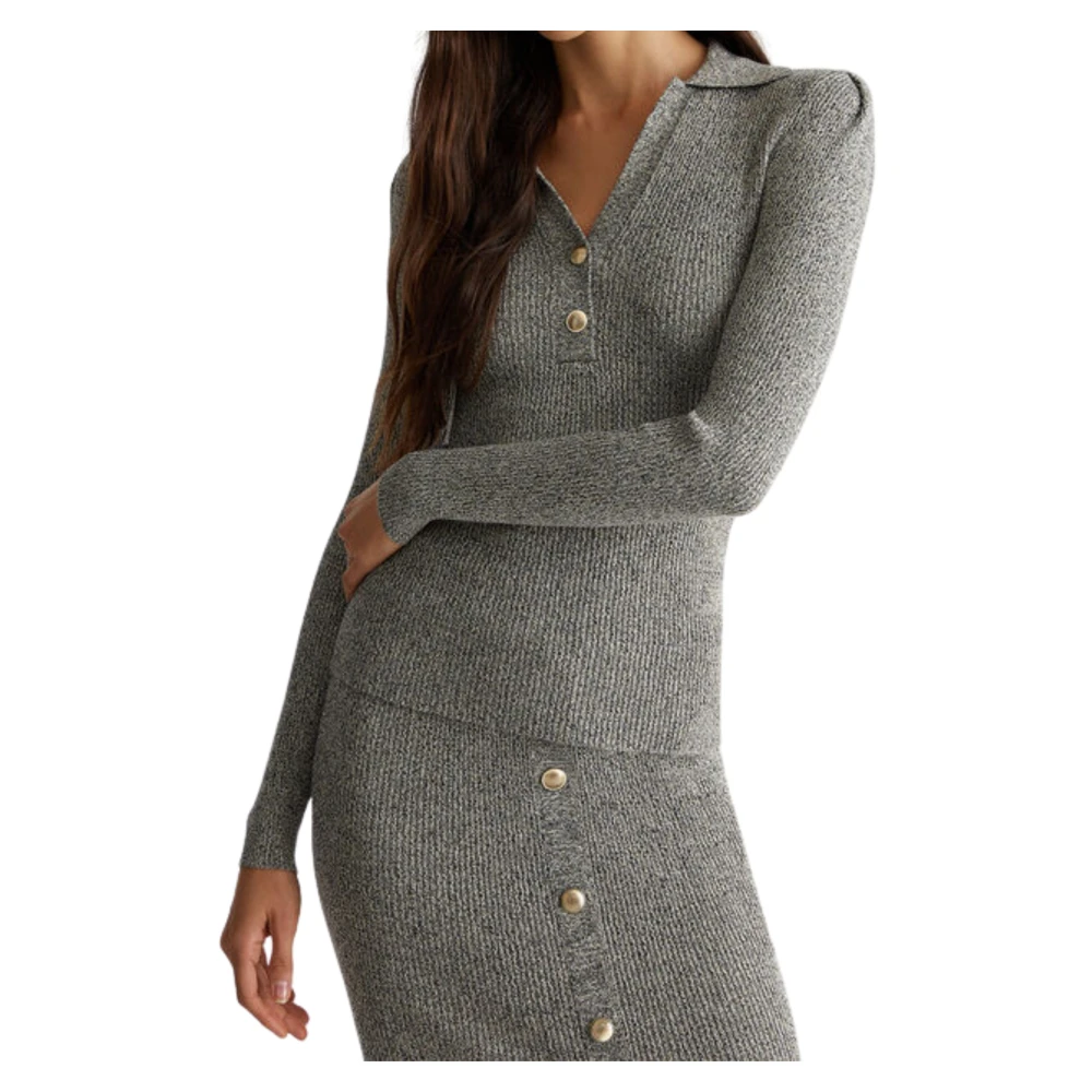 Liu Jo Grijze Trui met Lurex Detail Gray Dames