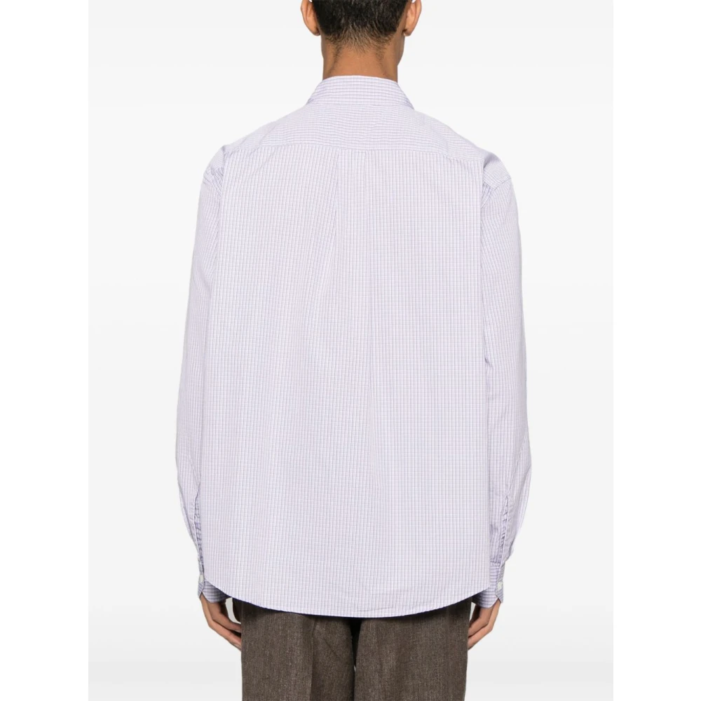 Our Legacy Geruite Poplin Overhemd Blue Heren