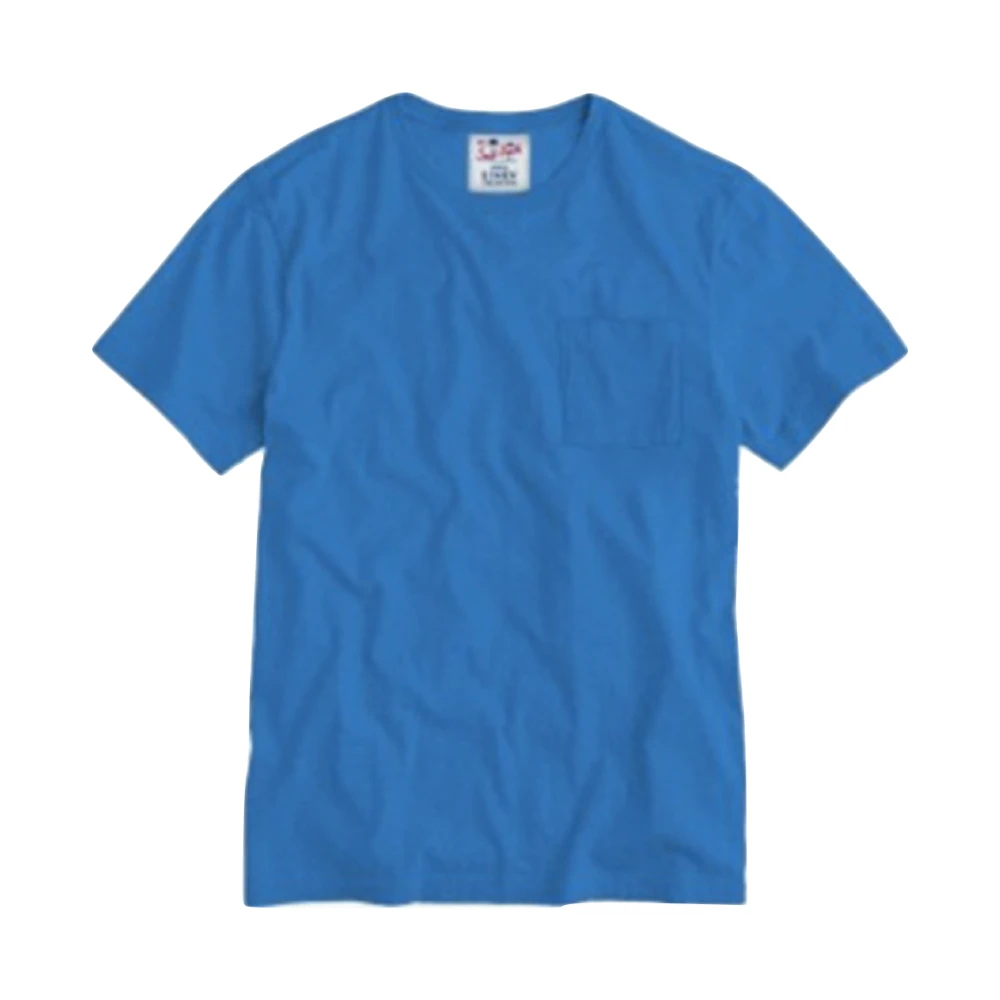 MC2 Saint Barth Heren Linnen T-shirt Diverse Effen Kleuren Blue Heren