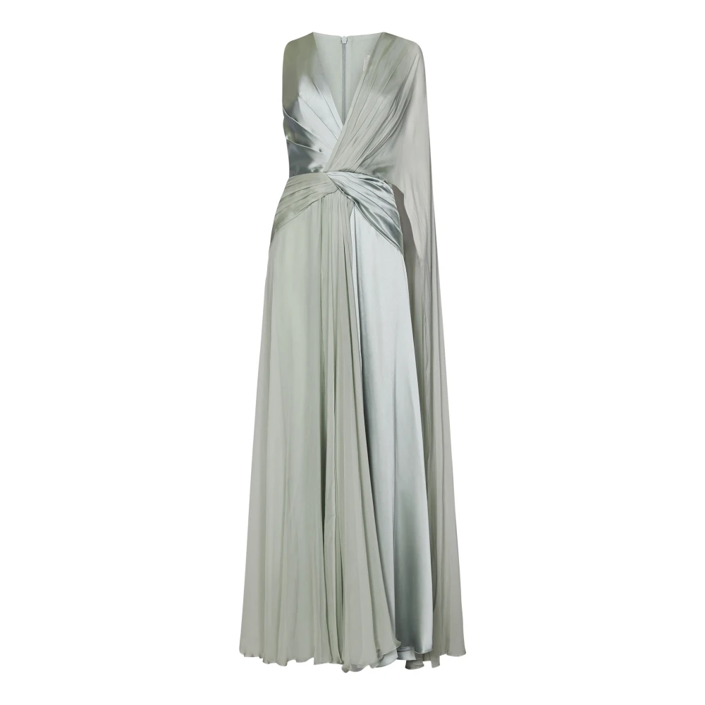 Zuhair Murad Groene Zijden Cape-Stijl Jurk Green Dames