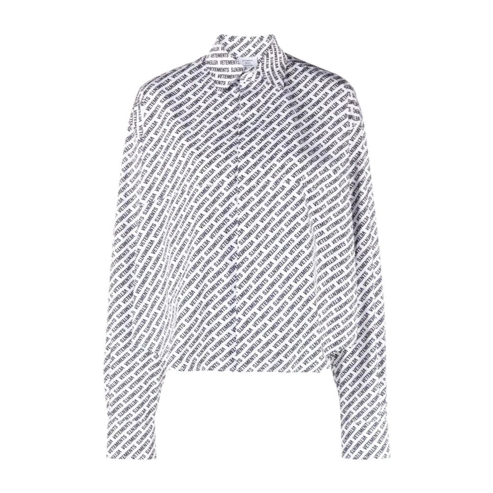 Vetements Witte Geknipte Shirt Multicolor Dames