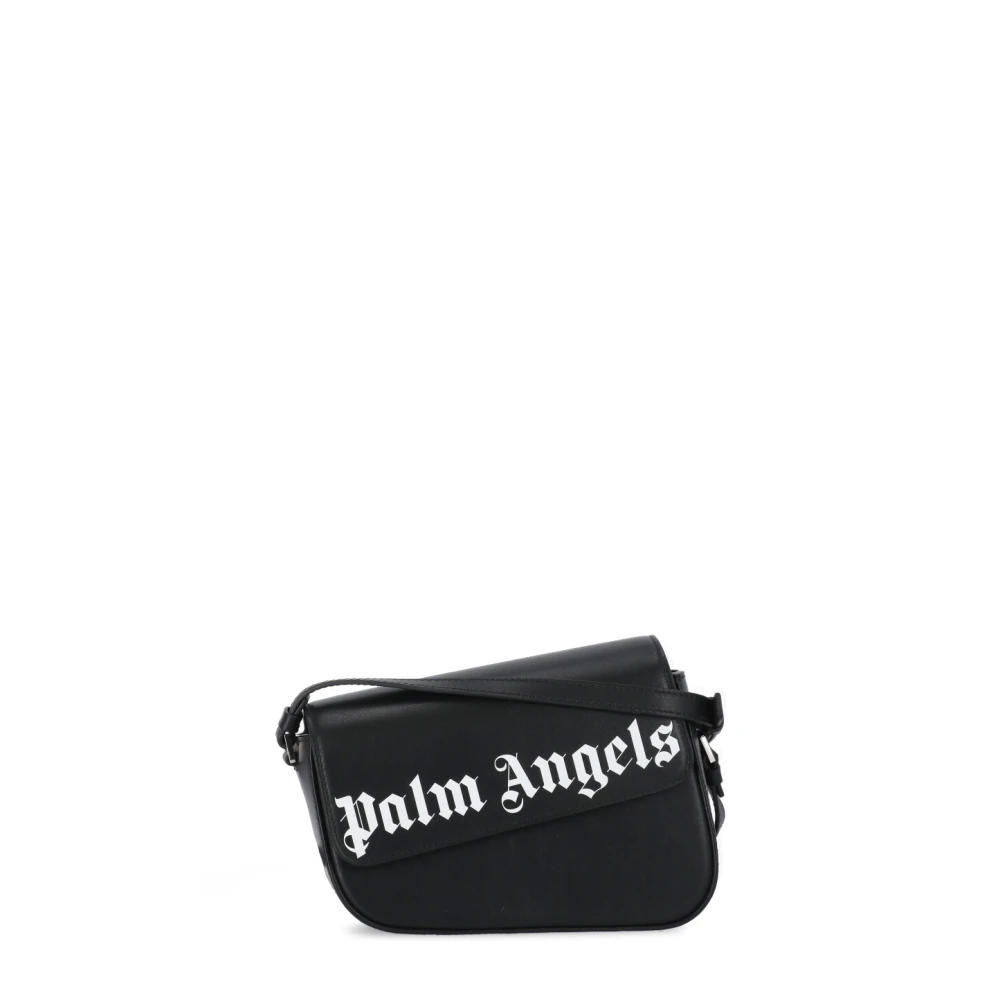 Palm Angels Zwarte Asymmetrische Leren Tas voor Vrouwen Black Dames