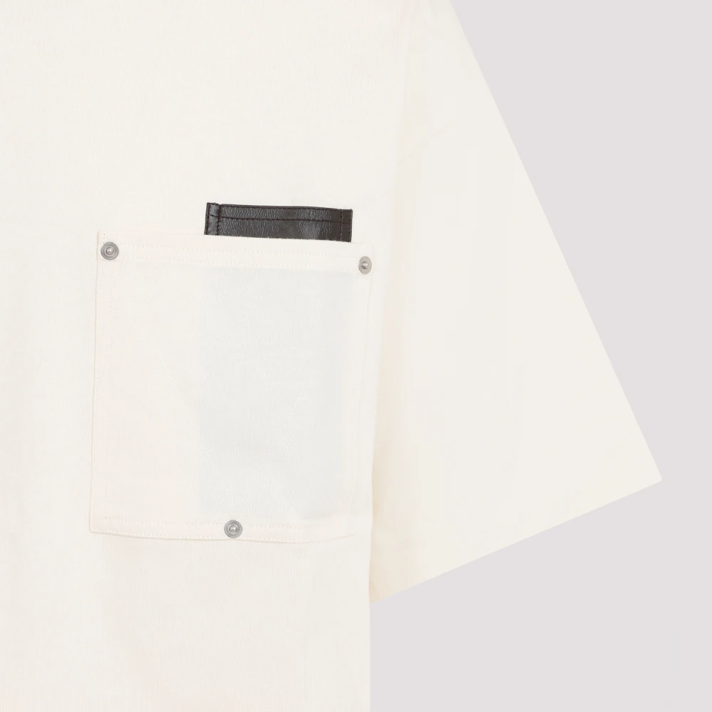 Bottega Veneta Leren Zak T-shirt Beige Heren