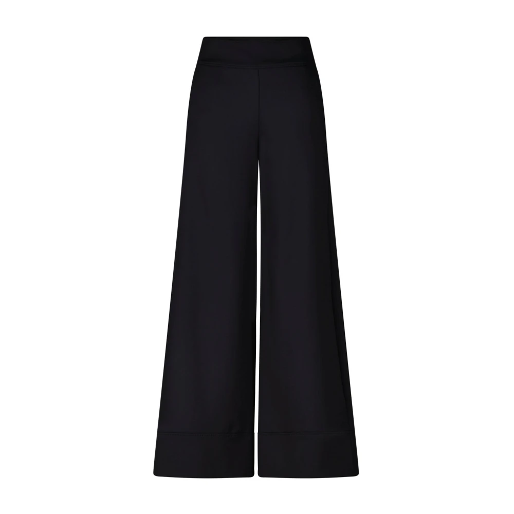 Max Mara Moderne Pasvorm Wijde Pijp Broek Black Dames