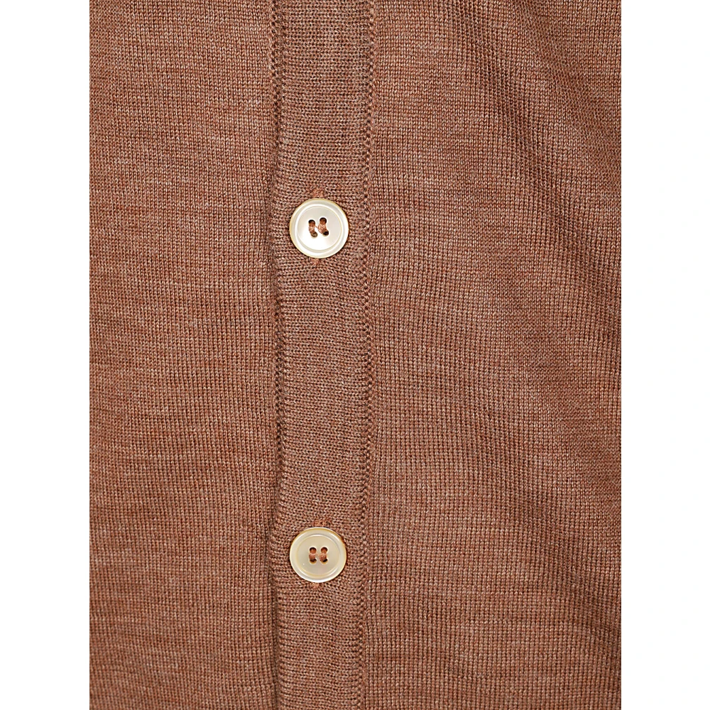 Daniele Fiesoli Merino Wol Gebreide Vest Brown Heren