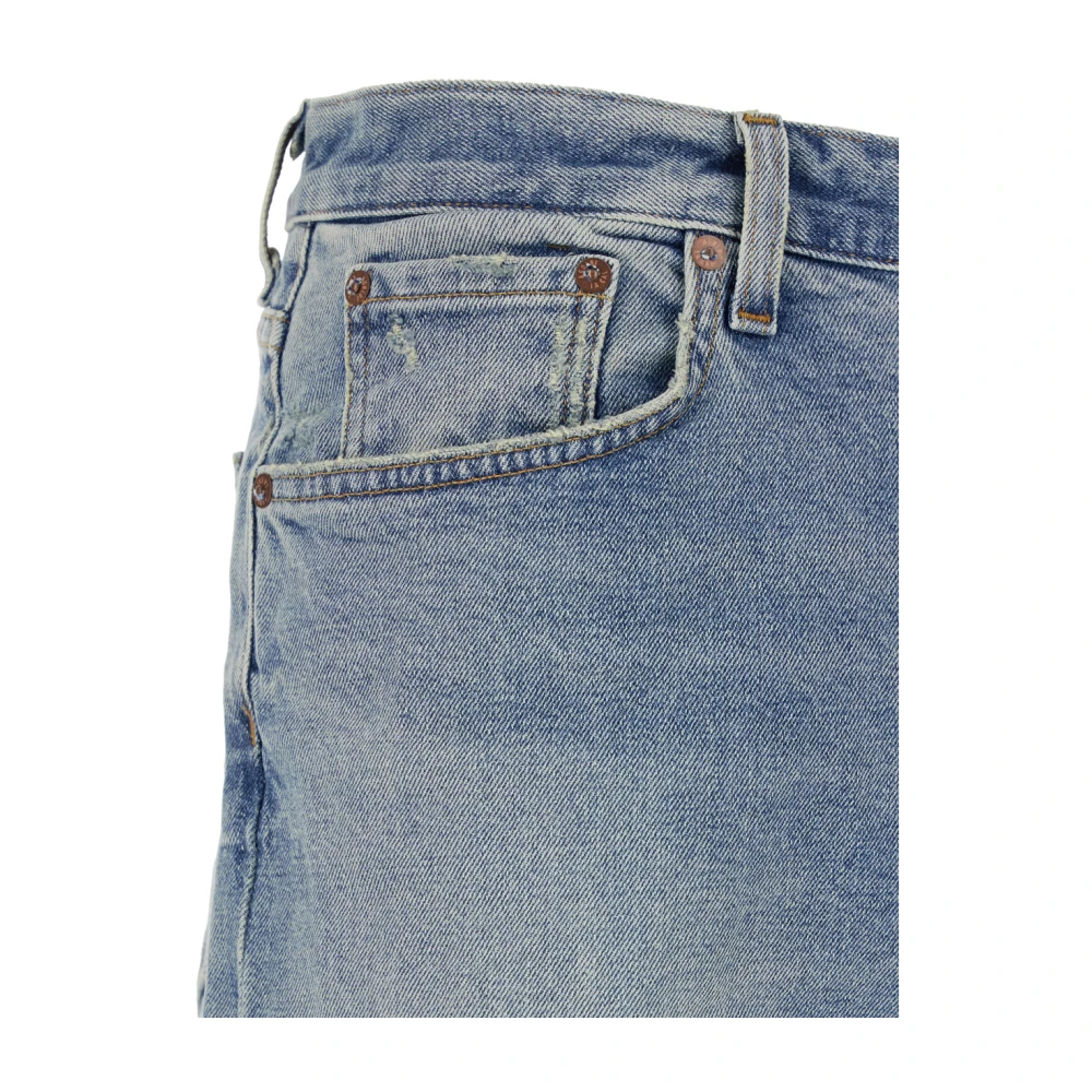 Agolde Lichtblauwe Versleten Katoenen Jeans Blue Heren